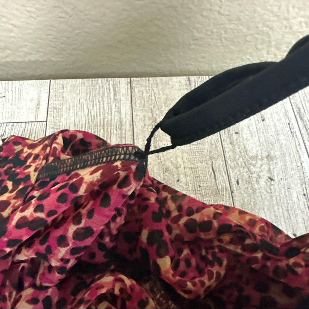 Bar III Dress Women XXL Animal Print Maxi Long High‎ Neck Lined Rayon Casual - Picture 3 of 9
